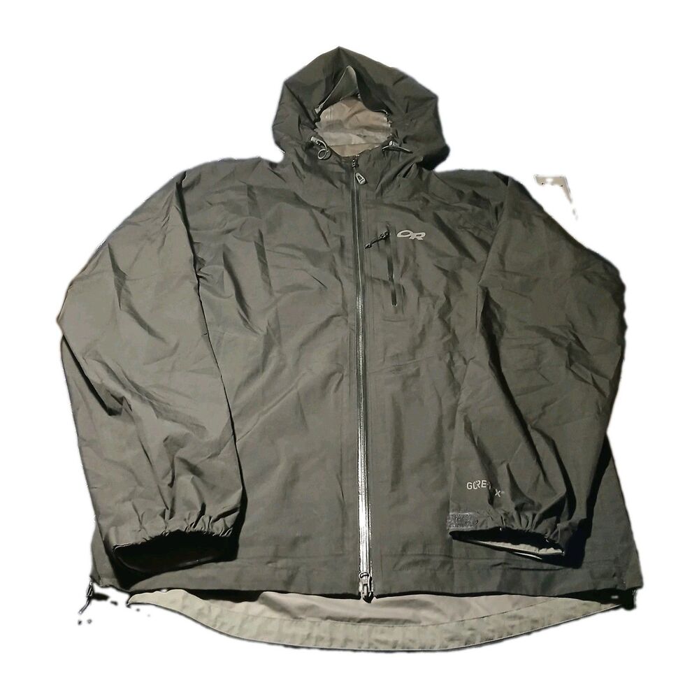 Outdoor Research Foray Jacket Mens Large Black Gore-Tex Rain Shell 242926